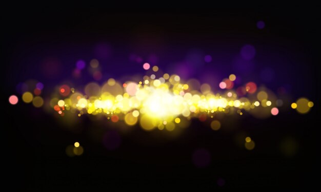 Vector abstract background with shining elements, bright lights, bokeh effect. 