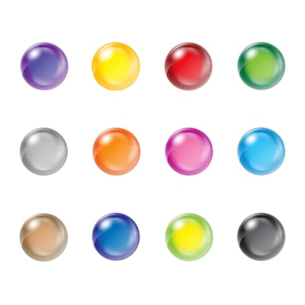 ボタンバッジアイコンエンブレム​の​まぶしさ​と​影​の​ベクトル​抽象​ボール​3​d球