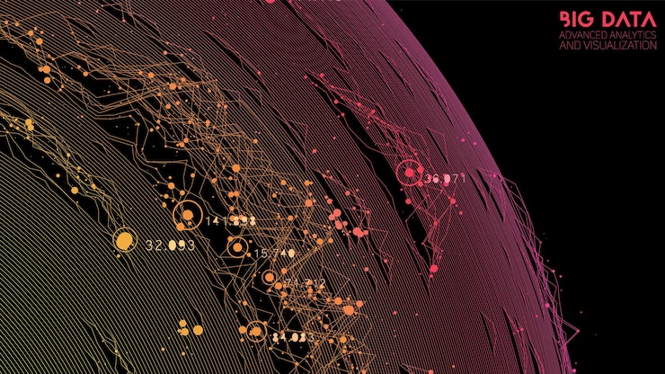 Free Vector vector abstract colorful round big data information visualization social network financial analysis of complex databases visual information complexity clarification intricate data graphic