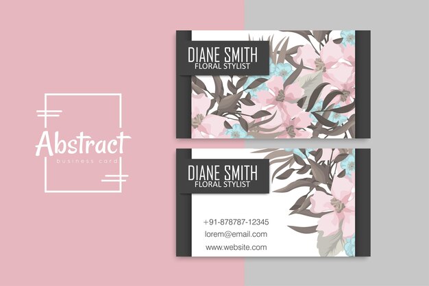 Vector abstract creative business cards (back and front set template)