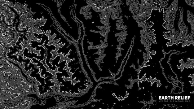 Vector abstract earth relief map generated conceptual elevation map