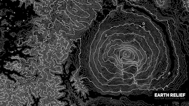 Mappa di rilievo della terra astratta vettoriale mappa di elevazione concettuale generata