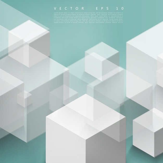 Бесплатное векторное изображение Вектор абстрактные геометрические фигуры из серых кубов.