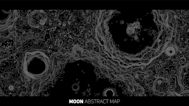 ベクトル抽象的な月のレリーフマップ