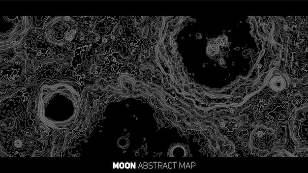 Vector abstract Moon relief map