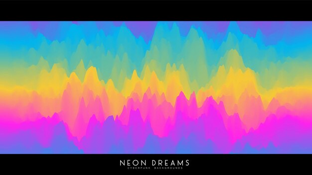 Векторный абстрактный фон Neon Dreams Модный киберпанк-голографический жидкий фон с красочными волнами Радужная пастельная жидкая текстура для креативного дизайна обложек плакатов