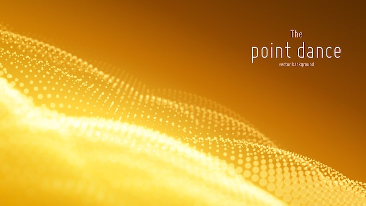 무료 Vector 벡터 추상 입자 파, 필드의 얕은 깊이와 포인트 배열. 미래의 그림. 기술 디지털 스플래시 또는 데이터 포인트의 폭발. 퐁 댄스 파형. 사이버 ui, hud 요소.