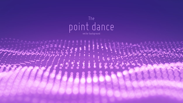vector abstract particle wave, points array with shallow depth of field.