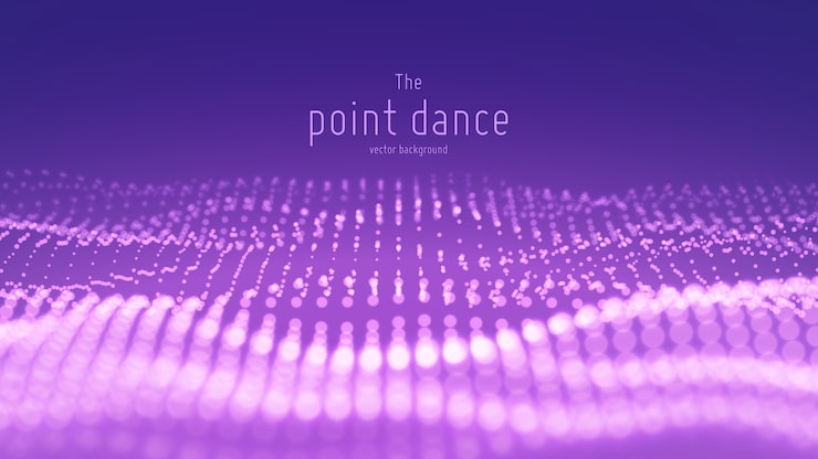 Free Vector vector abstract particle wave, points array with shallow depth of field.