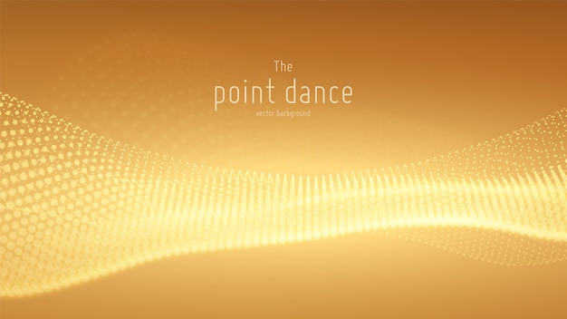vector abstract particle wave, points array with shallow depth of field.