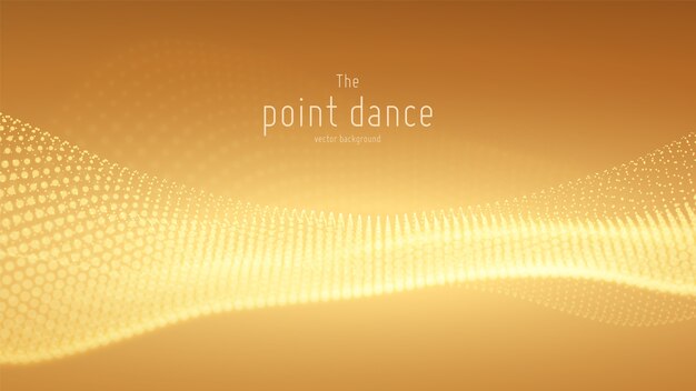 vector abstract particle wave, points array with shallow depth of field.