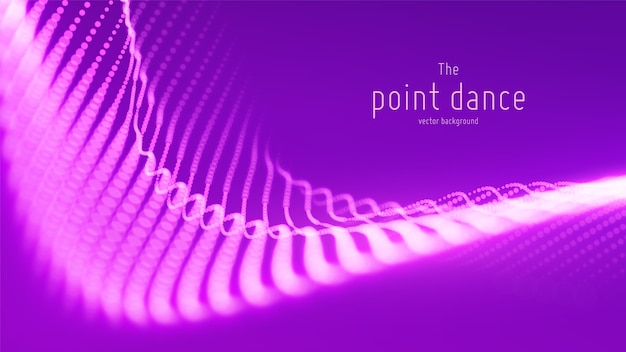 Vector abstract violet particle wave, points array, shallow depth of field. futuristic illustration. technology digital splash or explosion of data points. point dance waveform. cyber ui, hud element.