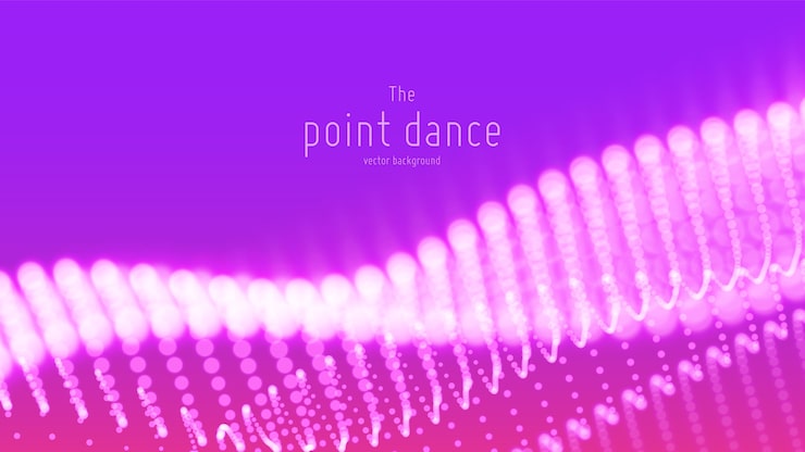 Free Vector vector abstract violet particle wave, points array, shallow depth of field.