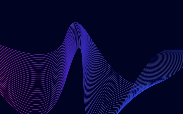 Векторный абстрактный фон волны Синий фон волны