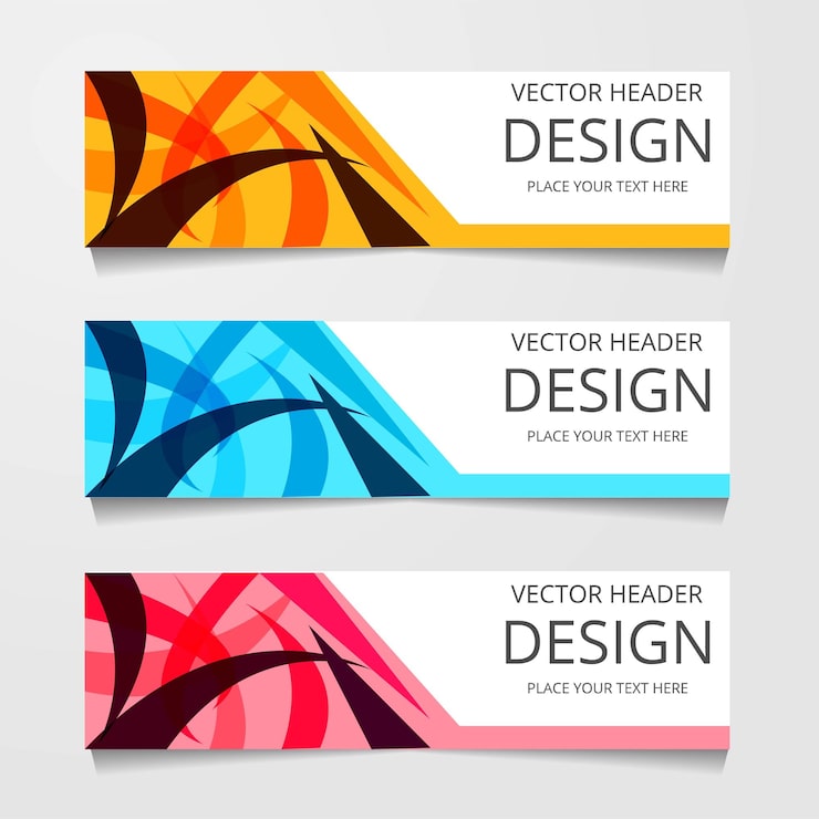Free Vector vector abstract web banner design template collection of web banner template abstract geometric web design banner template header  landing page web design elements