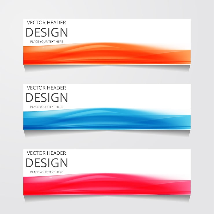무료 Vector 벡터 추상 웹 배너 디자인 서식 파일 웹 배너 서식 파일의 컬렉션 추상적인 기하학적 웹 디자인 배너 서식 파일 회색 배경 헤더 방문 페이지 웹 디자인에 고립