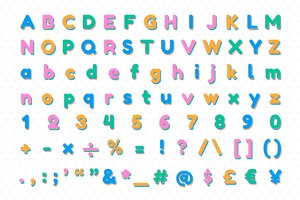 Vettore gratuito alfabeto vettoriale e font set di segni