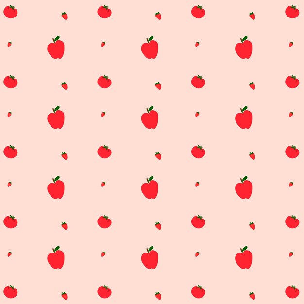 벡터 사과 딸기 원활한 패턴 배경
