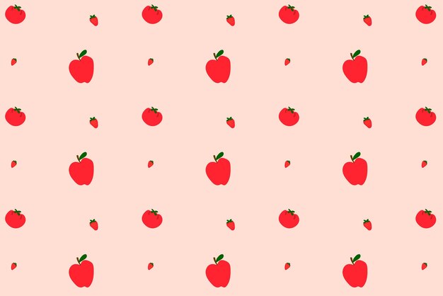 벡터 사과 딸기 원활한 패턴 배경