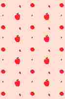 Free vector vector apple strawberry seamless pattern background