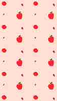 Free vector vector apple strawberry seamless pattern background