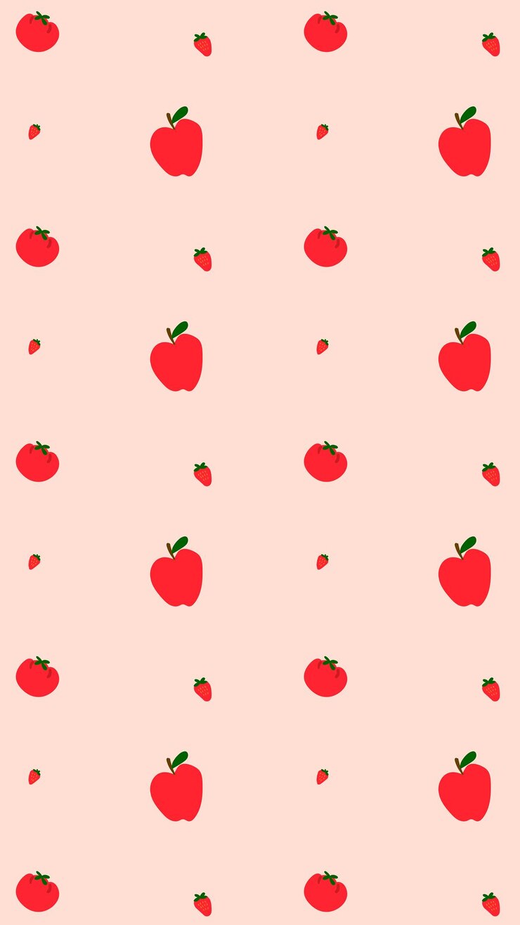 Free Vector vector apple strawberry seamless pattern background
