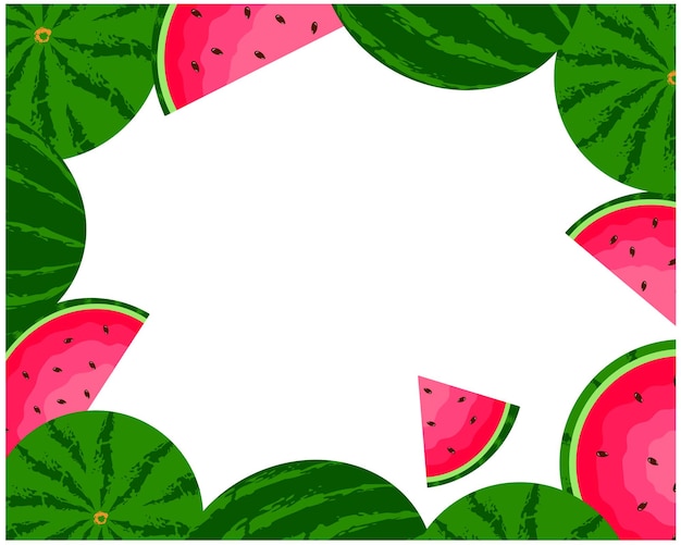 Vector background in a flat style consisting of watermelons your text can be placed in the middle