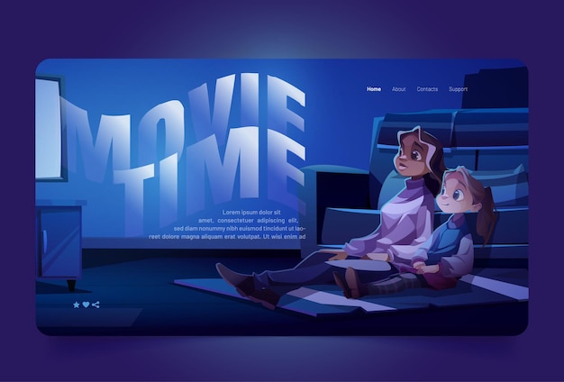 Vector banner of movie time