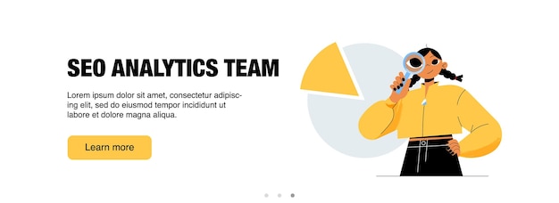 Vector Banner Of Seo Analytics Team