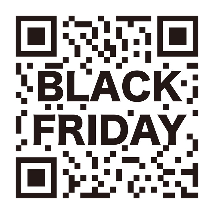 Free Vector vector black friday qr code with black friday logo isolated on a white background