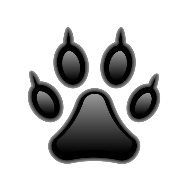 Vector Black Paw Print isolated on white