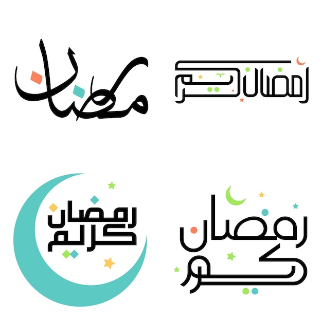 Vector black ramadan kareem greeting card with arabic calligraphy design