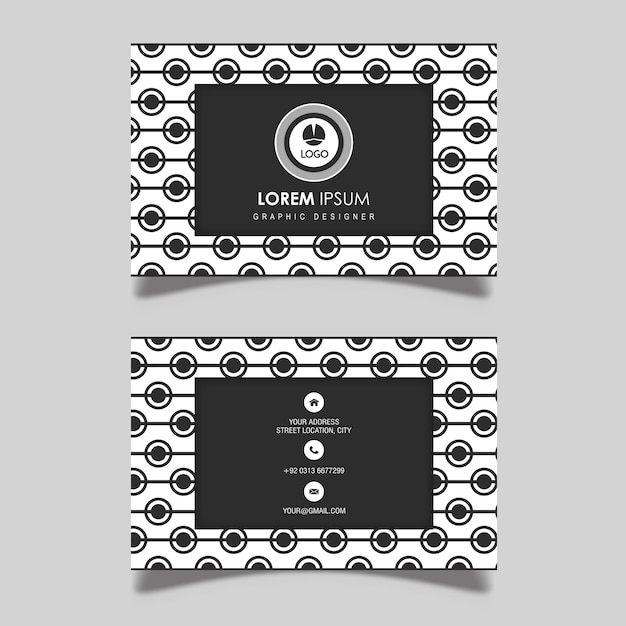 Vector black and white geometric pattern business card