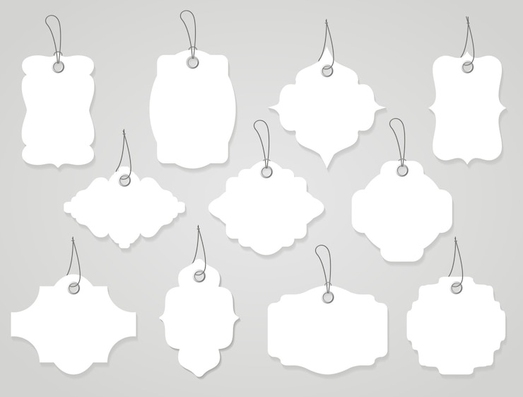 मुफ़्त वेक्टर vector blank labels or tags white with ropes