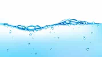 Free vector vector blue clean water wave with air bubbles background