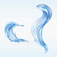 Бесплатное векторное изображение Вектор синие брызги воды, изолированных на прозрачном фоне