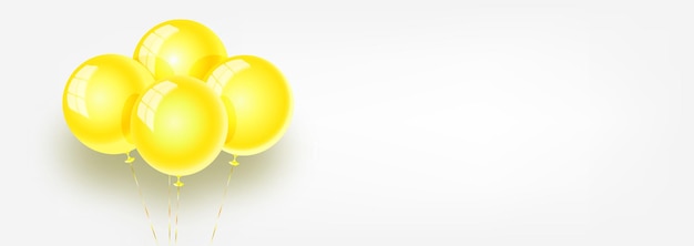 Vector bunch birthday or party yellow balloons