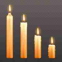 Free vector vector burning candles different sizes