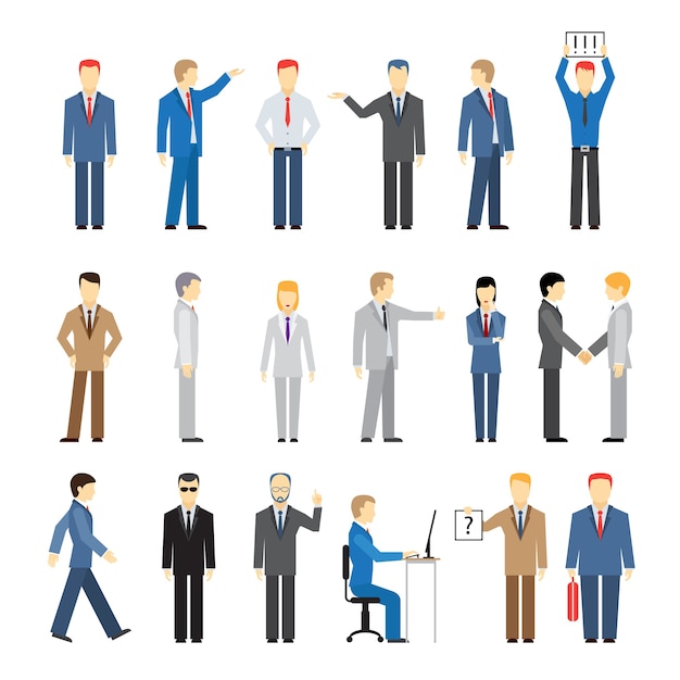 vector business peoples in different poses Isolated