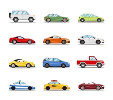 Vector cars collection. vehicles in flat style