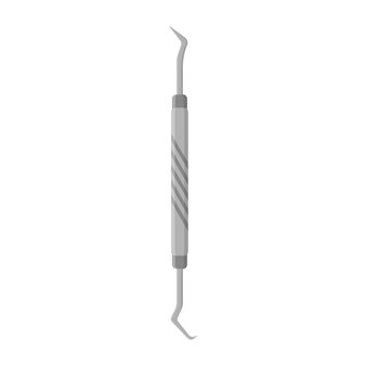 Vector cartoon dental therapy scaler and probe instrument.