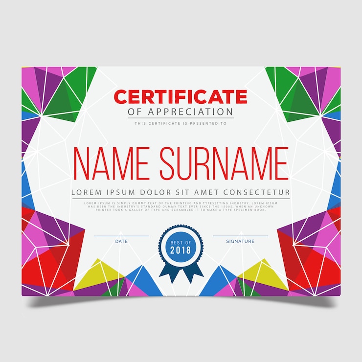 Free Vector vector certificate template design