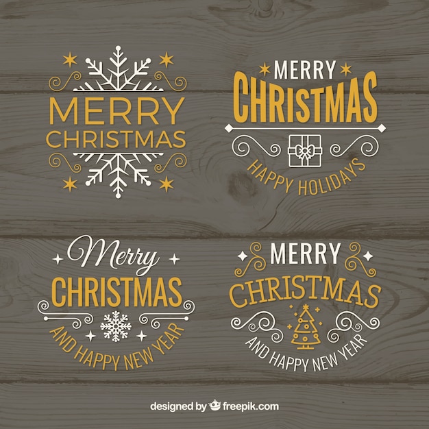 Free vector vector christmas badges and labels