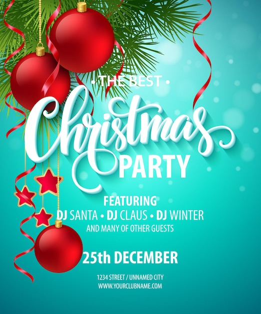 Vector Christmas Party design template. Vector illustration EPS10