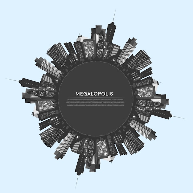Бесплатное векторное изображение Векторный круг современного города.