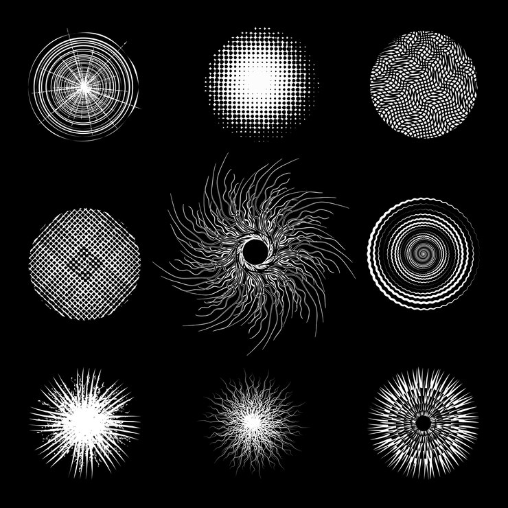 Free Vector vector circular unique abstract grunge drawing textures isolated