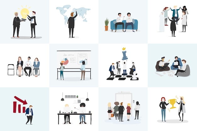 Vector collection of business people