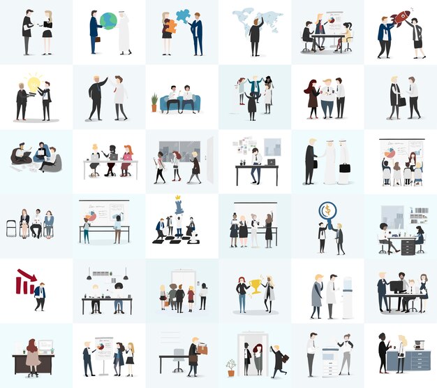 Vector collection of business people