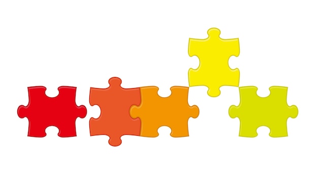 Бесплатное векторное изображение Векторная красочная иллюстрация кусочков головоломки, изолированная на белом фоне
