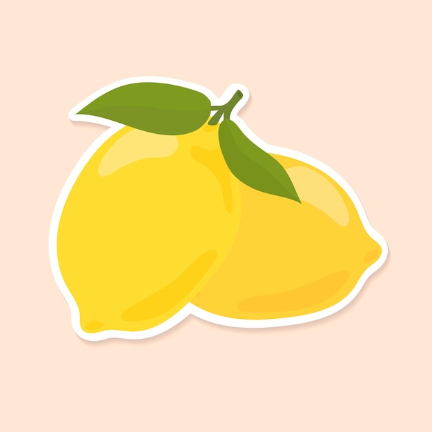 Vector colorful lemon vegetable cartoon sticker